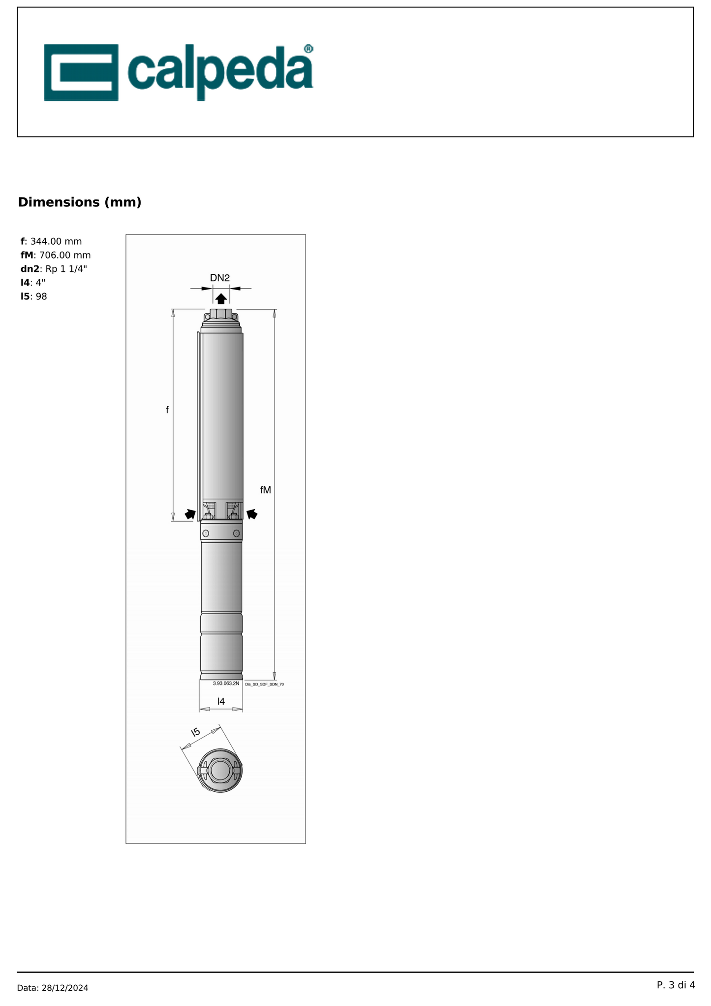 Pompa submersibila Calpeda 4SDPM 4/9
