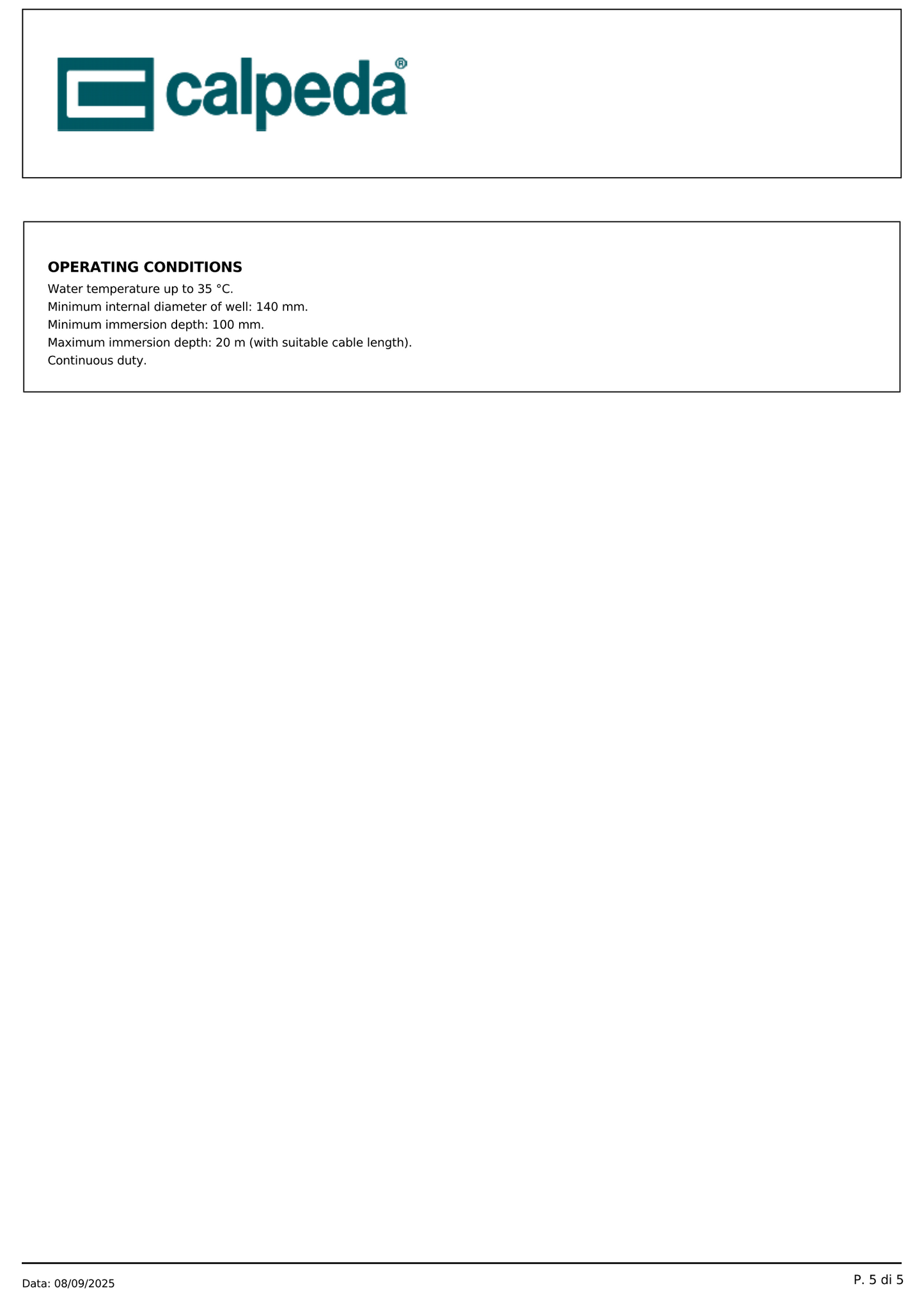 Pompa submersibila Calpeda E-MPSM 305